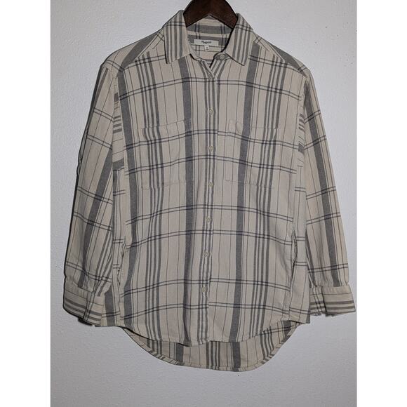 Madewell Tops - Madewell Flannel Button-Up Shirt in Plaid with Pockets Size M